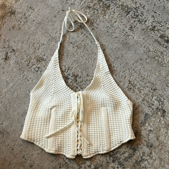 12th Tribe - Amalfi Ivory Crochet Top - Small - Picture 2 of 4